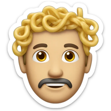 Man with linguini sticker