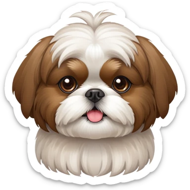 brown and white shih tzu dog sticker