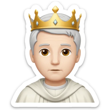 visage d'un pretre avec un couronne de cheveux et une toge sticker