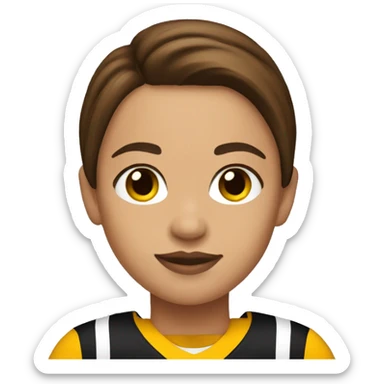 Brown haired girl wearing Pittsburgh Steelers jersey sticker