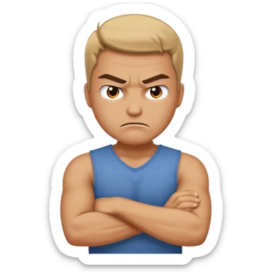 Arms crossed mad face only  sticker