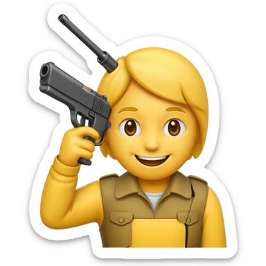 It should look like the standard smiling emoji which is ironically holding a gun to his head sticker