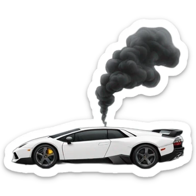 Un papi dans une lamborgini qui fume une pipe et la fumée est un fantome sticker