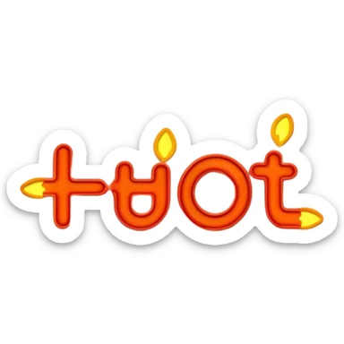 Neon signboard word "hot" sticker