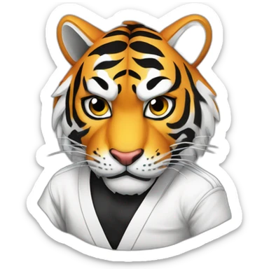 Tiger with evil face   jiu jitsu with his arms crossed sticker