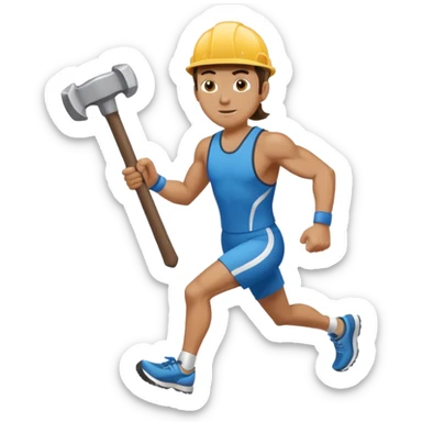 An emoji representing the ironman challenge event long-distance marathon for an mmorpg player who crafts everything themselves the hard way, and does not buy or sell items in-game. sticker
