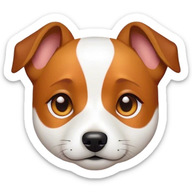 Cinematic Noble Jack Russell Terrier Portrait Emoji, Poised and spirited, with a compact, agile build in rich, warm tones, bright, alert eyes, perky ears, and a determined, lively expression, Simplified yet sharp and sophisticated features, highly detailed, glowing with a warm, natural luminescence, high shine, intelligent and resilient, stylized with an air of energetic authority, focused and alert, soft glowing outline, capturing the essence of a watchful and confident Jack Russell Terrier that appears ready to bound out of the screen with effortless energy! sticker