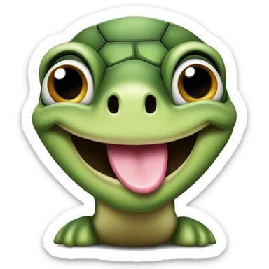 turtle with tongue stickingout sticker