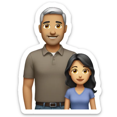 Caucasian dad,Hispanic mom, Hispanic daughter sticker