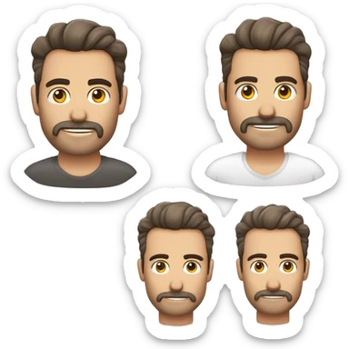  Faça um homem branco, sem barba e sem bigode, um homem que usa aparelho odontológico e que use óculos parafusado, esse homem tem qu tero cabelo liso pro lado, e tem que estar com uma camisa lisa na cor roxa sticker
