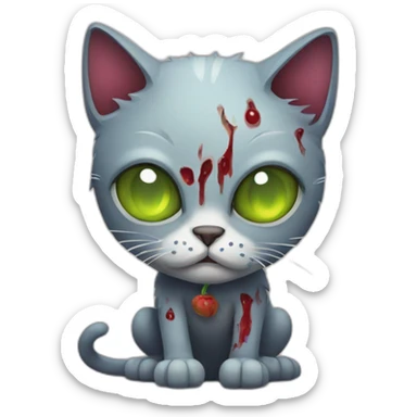 Cat dressed as a zombie sticker
