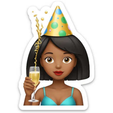 Black girl partying  sticker