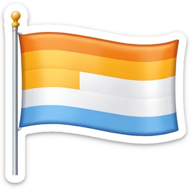 I want a flag made up of orange, Yellow, white, sky blue, and blue sticker