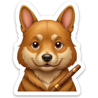 Perro con un cigarro sticker