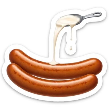 One sausage with milk at the tip sticker