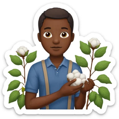 Black man picking cotton  sticker