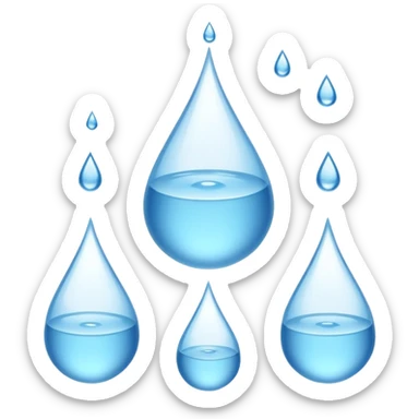 a droplet going down to a droplet and then another droplet and then two others cascading out from the middle droplet sticker