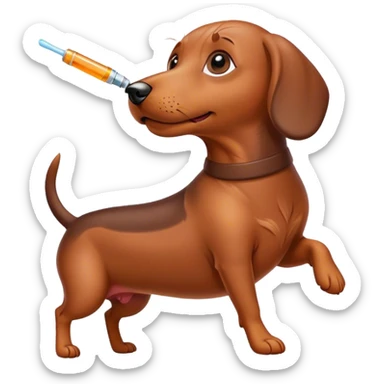 Wiener dog taking a shot  sticker