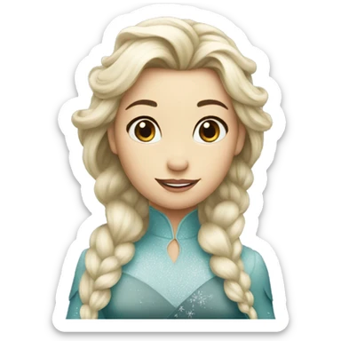 duck with hair like Elsa from frozen  sticker