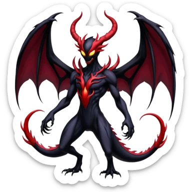 Venom-Darkrai-Yveltal-Lunala-Fakémon-hybrid-creature (full body)  sticker