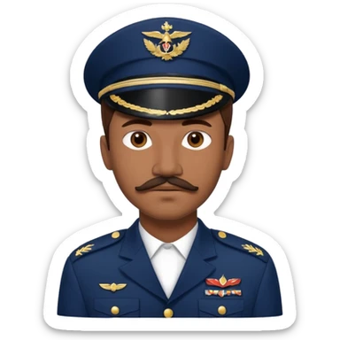A Young man with brown hair laid back, with mustache and no beard, with pretty brown eyes, thin lips, wearing navy blue army uniform, looking like Leonidas from “Wounded love” Turkish series sticker
