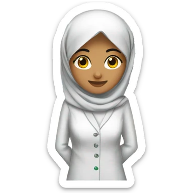 Pakistani female pharmacist in Nbhuh wearing hijab sticker