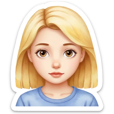 a girl in watercolor art style sticker