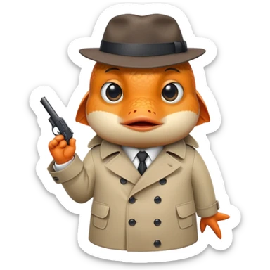 fish dressed as a spy sticker
