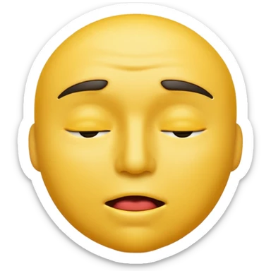  A male emoji with hyper lips with it’s eyes closed not smiling with its mouth closed and it’s yellow while making the ishowspeed face sticker