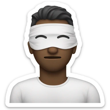 A man have mask and sleeping on bed sticker