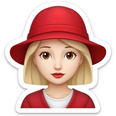 different womman with red hat sticker