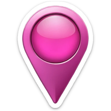A dark pink location pin  sticker