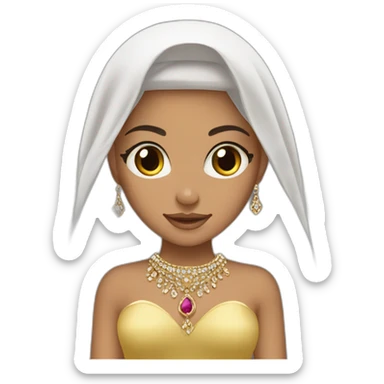 princesse arab brown hair jewerlery dress sticker