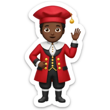 Sinterklaas zijn knecht, zwarte piet met zijn muts, kraag, Piet pak  sticker