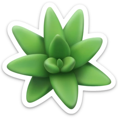 Cinematic Realistic Aloe Vera Emoji, Plump and succulent, with thick, fleshy leaves arranged in a star sticker