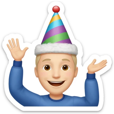 Emoji de un hombre feliz de festejo solo cabeza  sticker