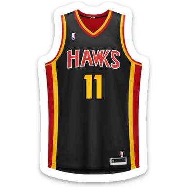 Black Atlanta hawks basketball jersey featuring the number 11, ios emoji style sticker