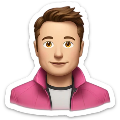 Elon musk with pink jacket  sticker