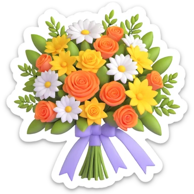 wedding bouquet, vibrant colors sticker