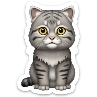 Realistic wild natural Pallas cat, full body sticker