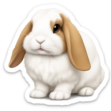 White and carmel bunny mini lop  sticker