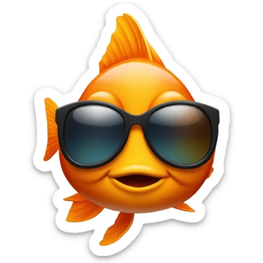 Goldfish with sunglasses  sticker