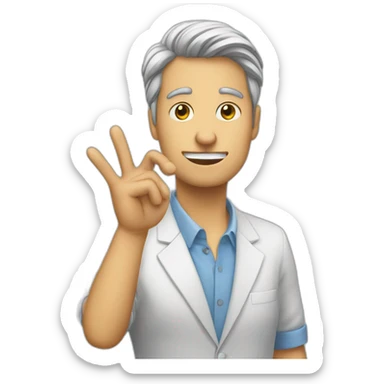 a office person doing pinched fingers italian gesture sticker