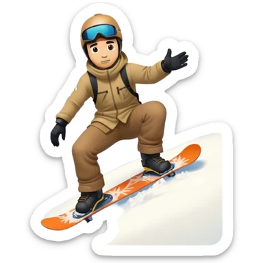 birthday asian guy snowboarding mountain sticker