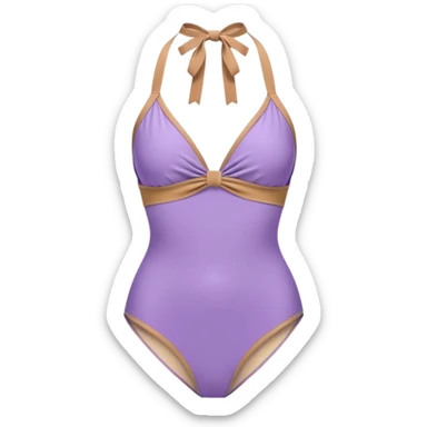 Retro swimsuit light purple halter top with high waisted leafy bottoms sticker