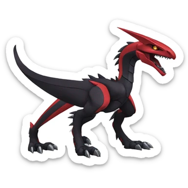  Cool Edgy Black Red Digimon-Fakemon-Raptor-Genesect-Dragon full body sticker
