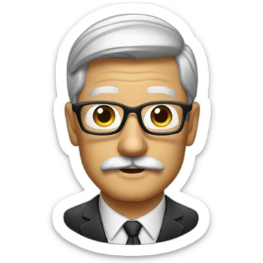 tim cook with a mustache sticker