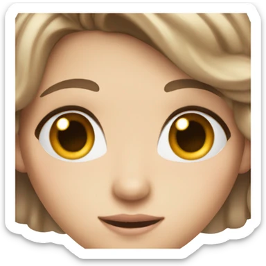 princess with tiara blue eyes and brown hair white girl sticker