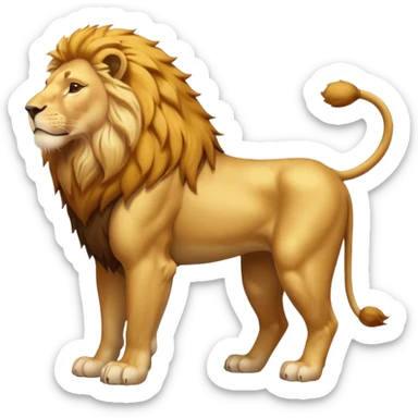 Create a single emoji of a Lion in full body, shown at a slight side angle in a natural, characteristic pose.
 sticker