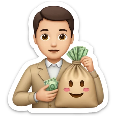 Ladrão com saco de dinheiro emoji  sticker